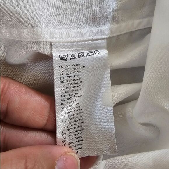 Eton Custom Made White French Cuff Dress Shirt 17 Classic Fit XL - Picture 13 of 14